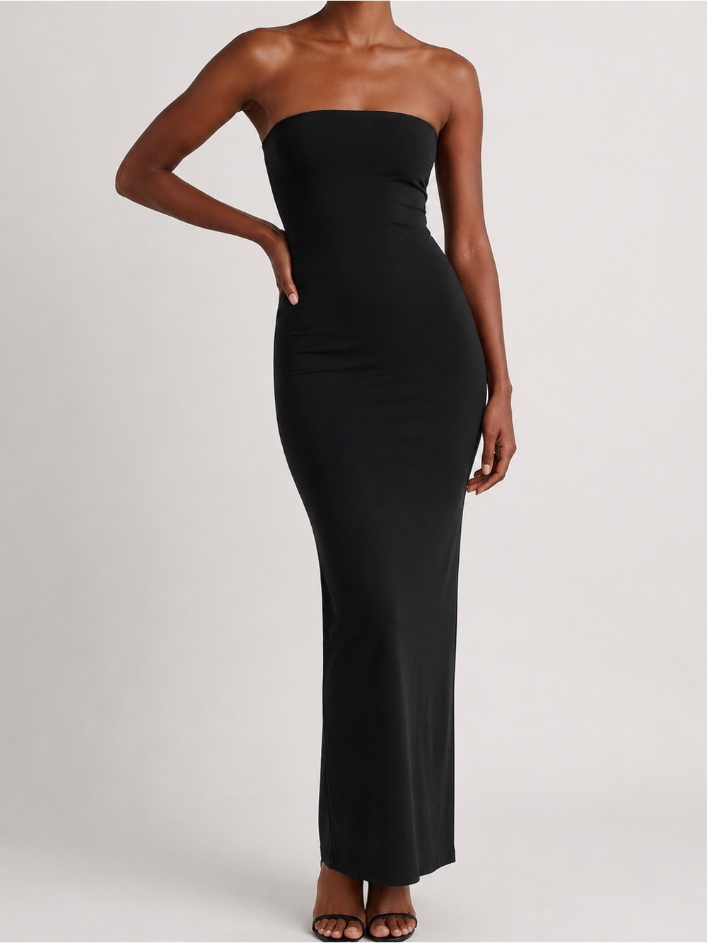 SKIMS Black Strapless Maxi Dress Size L